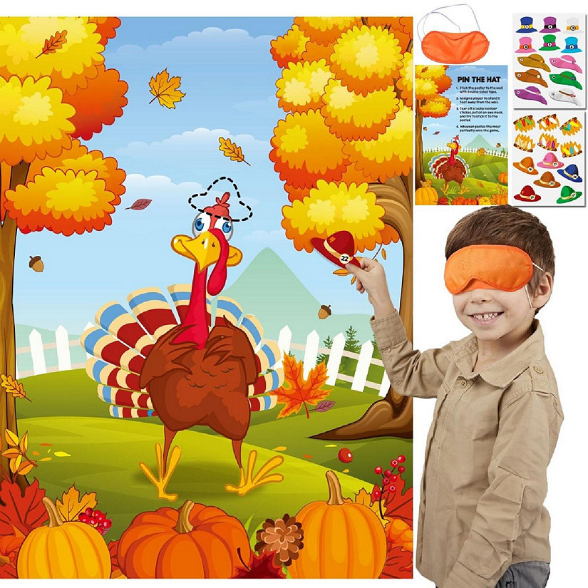 Fun Little Toys - Thanksgiving Pin the Hat Game Image
