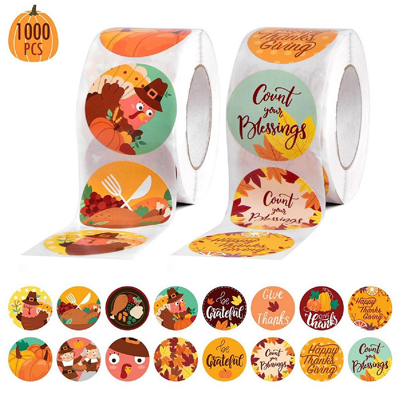Fun Little Toys - Thanksgiving Sticker Roll Collection 1000 Pcs Image