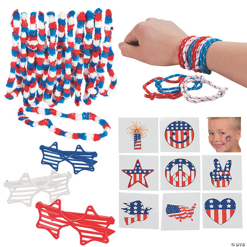 Fun Patriotic Kids&#8217; Accessories Kit - 168 Pc. Image