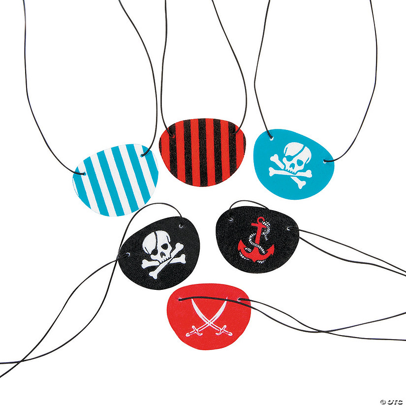 Fun Pattern Pirate Eye Patches- 12 Pc. Image