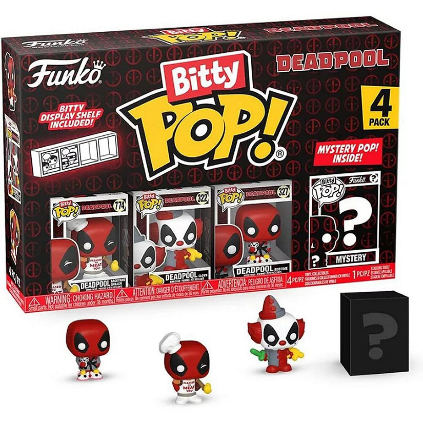 Funko Bitty POP! Deadpool - Backyard Griller, Clown, Bedtime and mystery 4-Pack Image