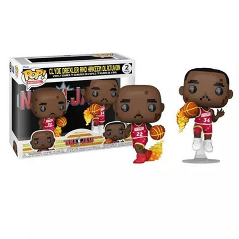 Funko Pop! NBA JAM: Rockets - Clyde Drexler and Hakeem Olajuwon 2-Pack Image