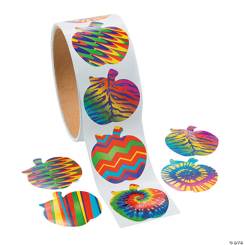 Funky Apple Sticker Roll - 100 Pc. Image