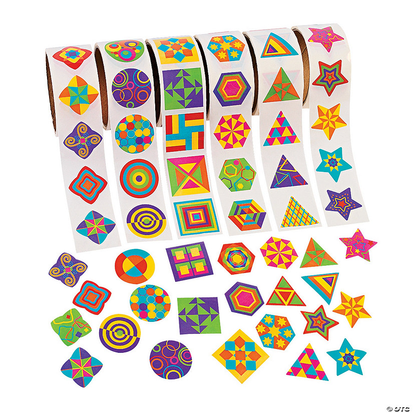 Funky Geometric Shapes Rolls of Stickers - 900 Pc. Image