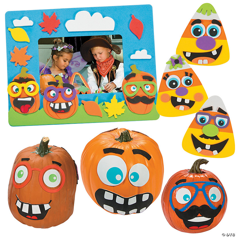 Funny Face Pumpkin Craft Kit Assortment - Makes 36 Image
