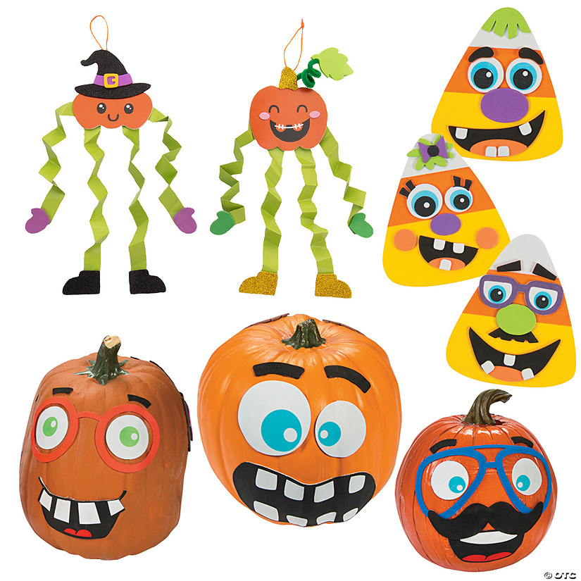 Funny Face Pumpkin Craft Kit Assortment - Makes 36 Image