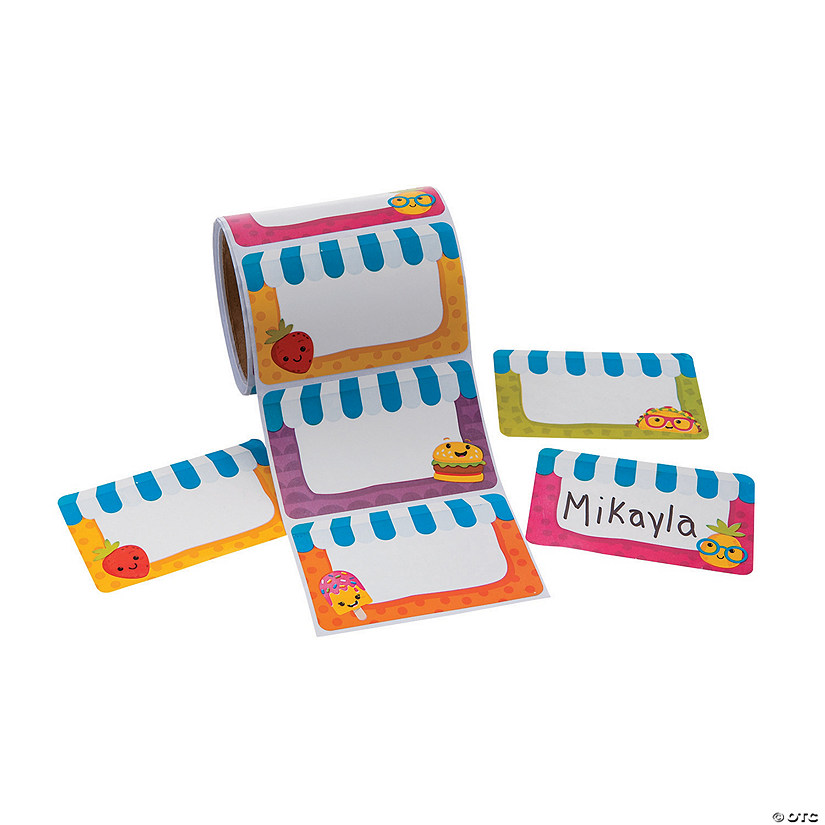 Funtastic Food Friends Classroom Name Tags/Label Sticker Roll - 100 Pc. Image