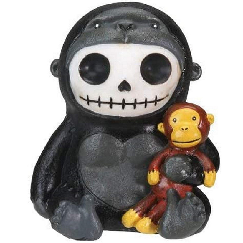 Furrybones Kongo Skeleton in Gorilla Costume Holding a Monkey Doll Figurine New Image