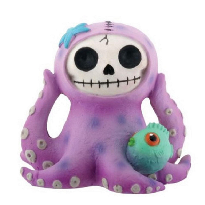 Furrybones Purple Octopee Skeleton in Octopus Costume with Puffer Fish Figurine Image