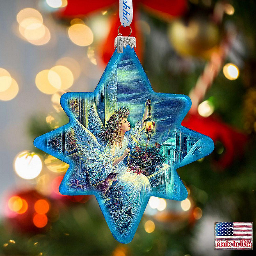 G Debrekht Lighting The Way North Star Glass Ornament Christmas Decor