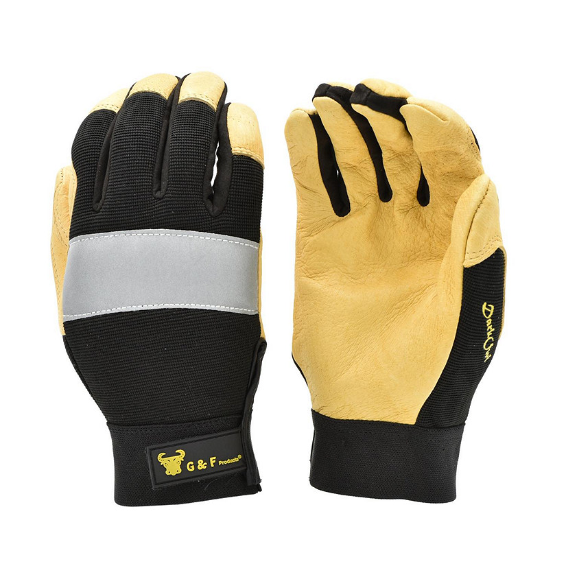 G & F Products High Visibility Reflective Mechanics Work Gloves Image