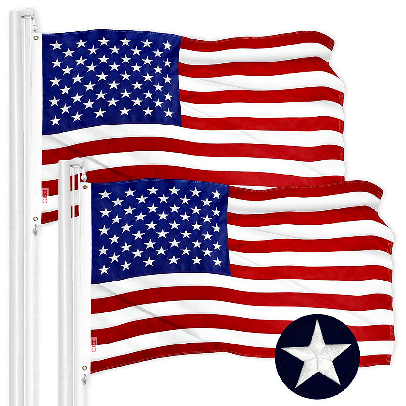 G128 16x24 In 2PK USA Embroidered 210D Polyester Flag Image
