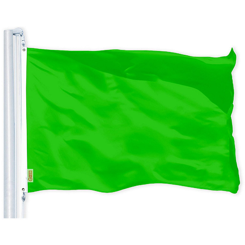 G128 2.5x4ft 1PK Solid Lime Green Printed 150D Polyester Flag Image