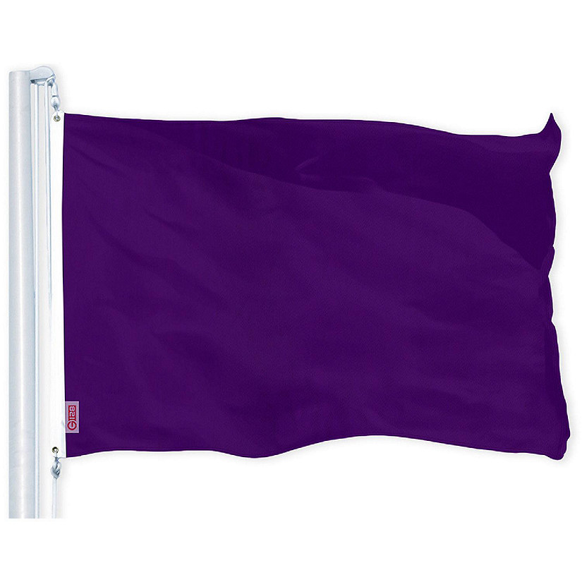 G128 2.5x4ft 1PK Solid Purple Printed 150D Polyester Flag Image