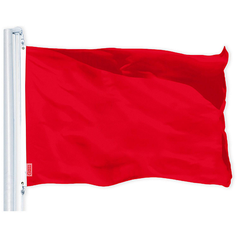 G128 2.5X4Ft 1Pk Solid Red Printed 150D Polyester Flag Image