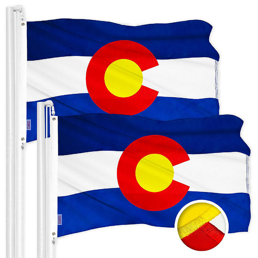 G128 2.5X4Ft 2Pk Colorado Embroidered 210D Polyester Flag | Oriental ...