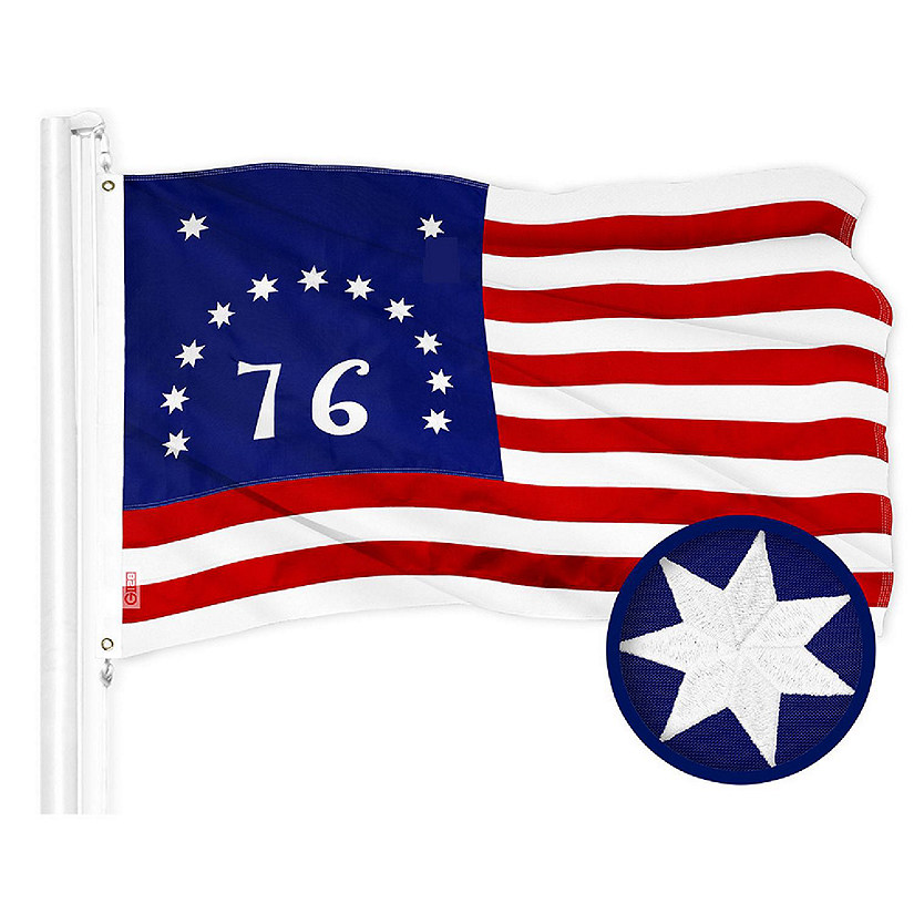 G128 2x3ft 1PK Bennington Embroidered 210D Polyester Flag Image