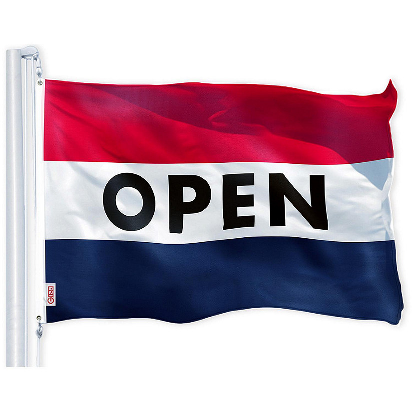 G128 2x3ft 1PK Open Printed 150D Polyester Flag Image