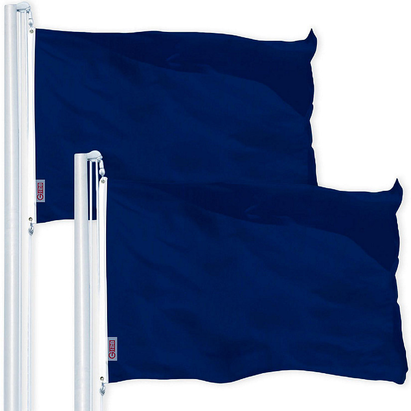 G128 2X3Ft 2Pk Solid Blue Printed 150D Polyester Flag Image