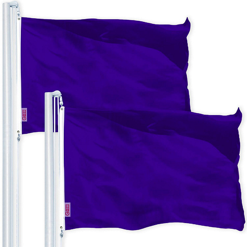 G128 2x3ft 2PK Solid Violet Printed 150D Polyester Flag Image