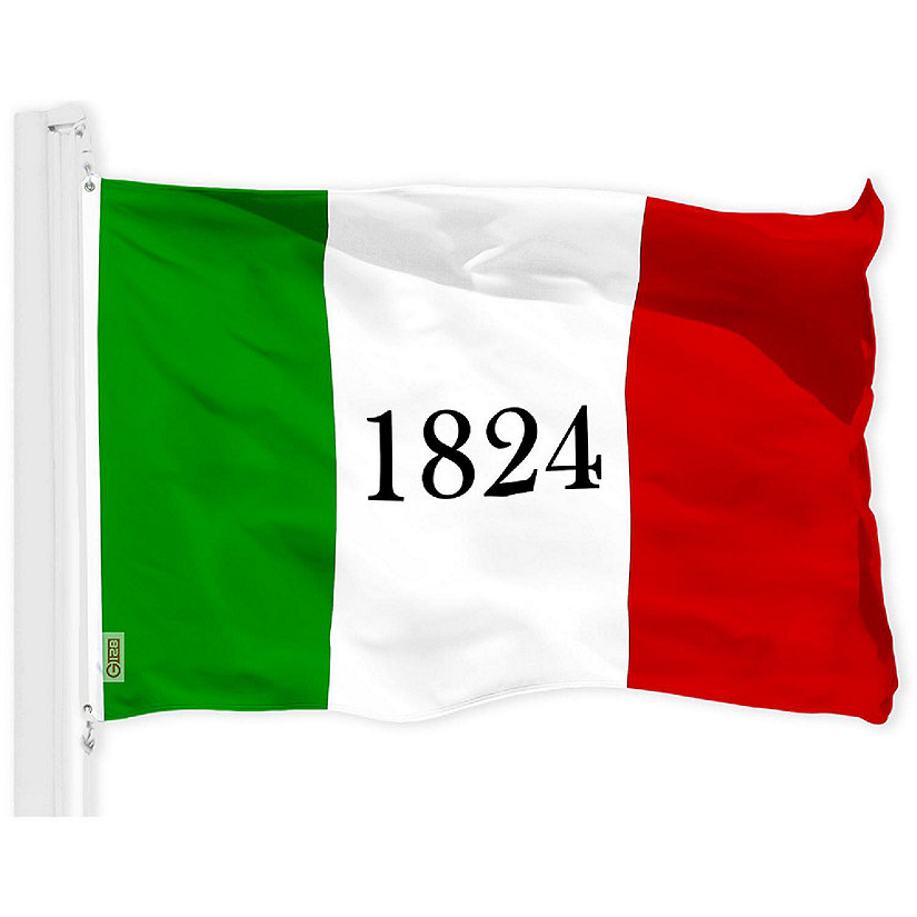 G128 3x5 Ft Printed 150D Polyester Alamo 1824 Texas Flag Image