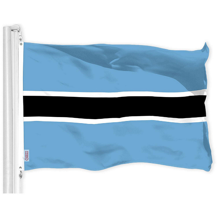 G128 3x5ft 1PK Botswana Printed 150D Polyester Brass Grommets Flag Image
