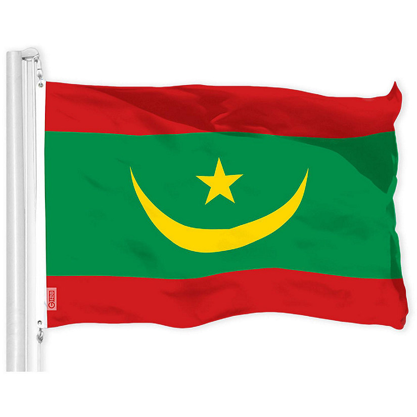 G128 3x5ft 1PK Mauritania Printed 150D Polyester Brass Grommets Flag Image