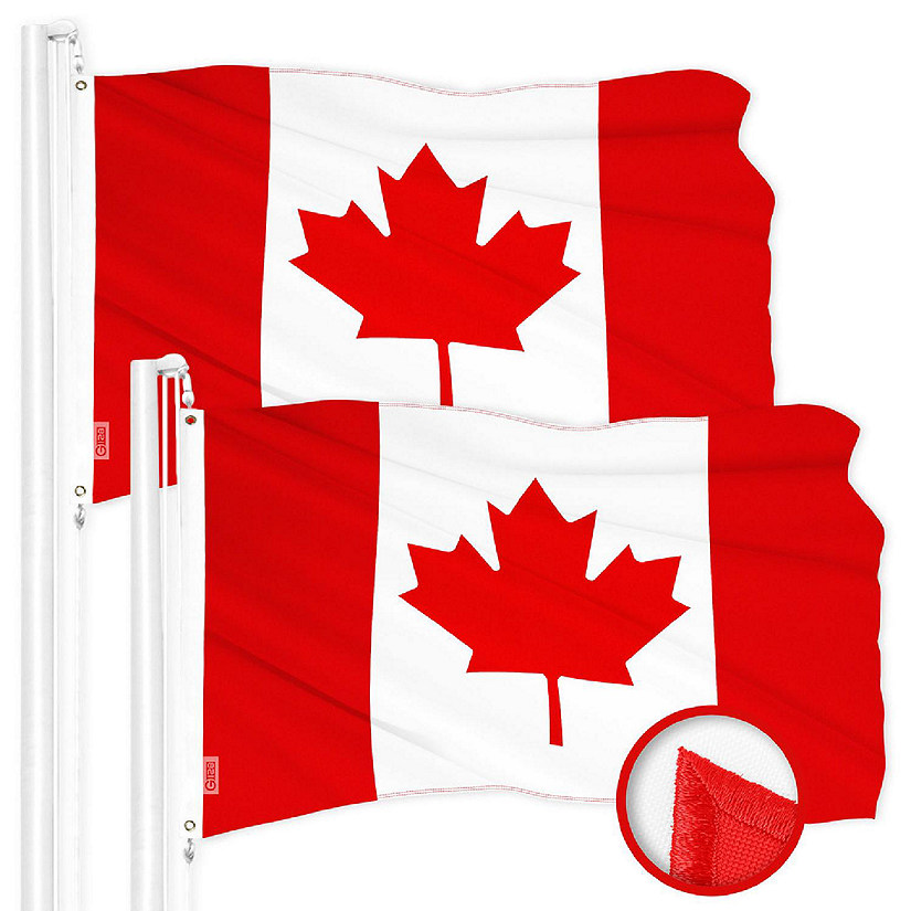 G128 3X5Ft 2Pk Canada Embroidered 210D Polyester Flag Image