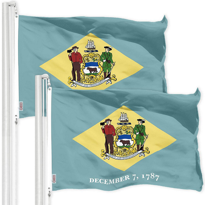 G128 3X5Ft 2Pk Delaware 150D Polyester Flag Image