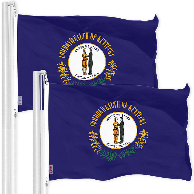 G128 3x5ft 2PK Kentucky 150D Polyester Flag Image