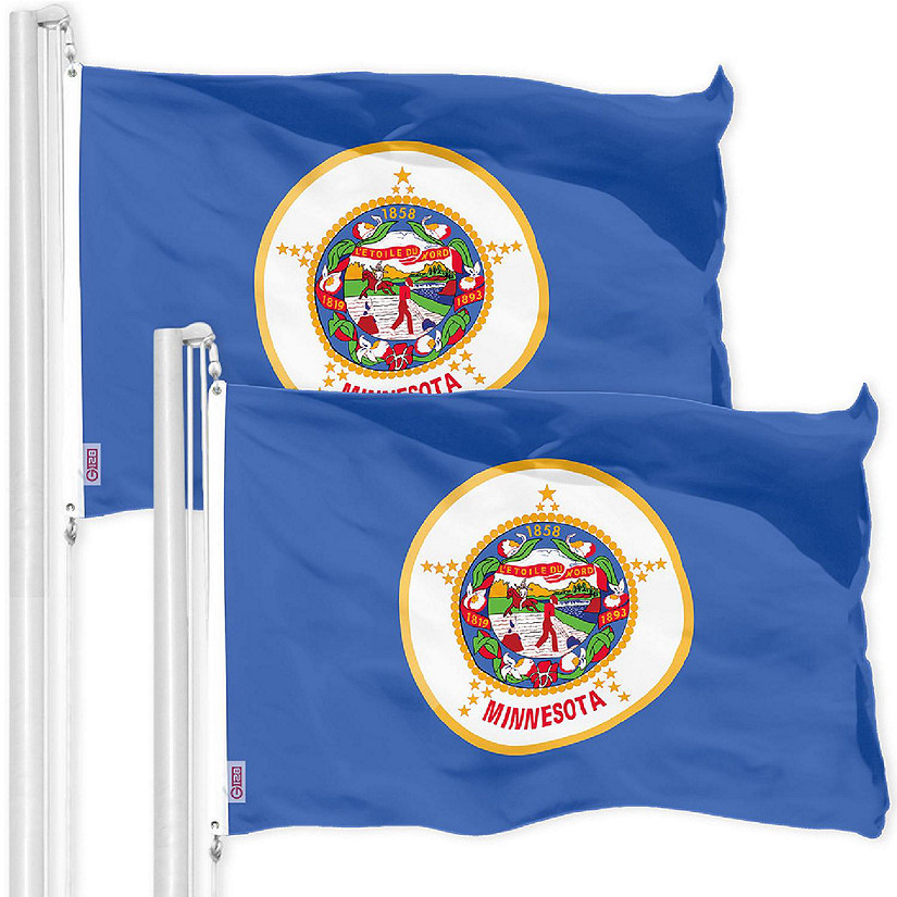 G128 3x5ft 2PK Minnesota 150D Polyester Flag Image
