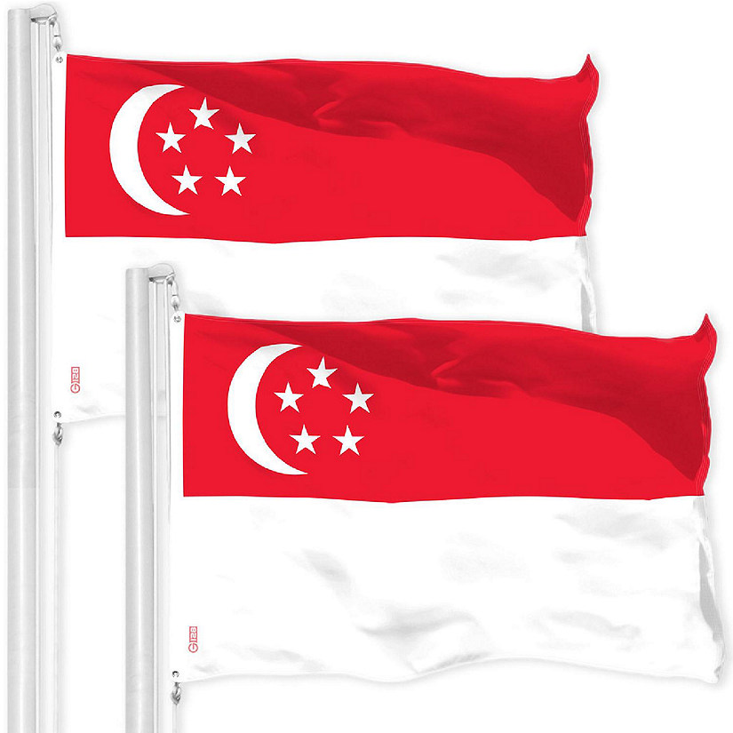 G128 3x5ft 2PK Singapore 150D Polyester Flag Image