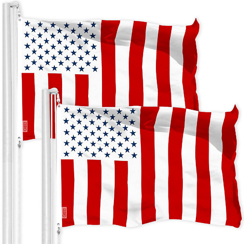 G128 3x5ft 2PK USA Civil Peace Printed 150D Polyester Brass Grommets Flag Image