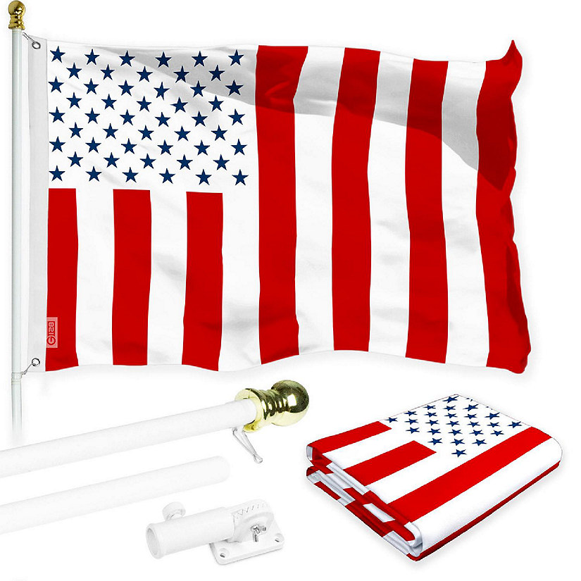 G128 3x5ft Combo Flagpole USA Civil Peace Printed 150D Polyester Brass Grommets Flag Image