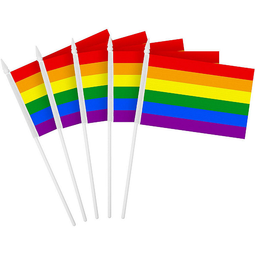 G128 4x6 Inches 12PK Printed 150D Polyester Handheld Stick Flag Image
