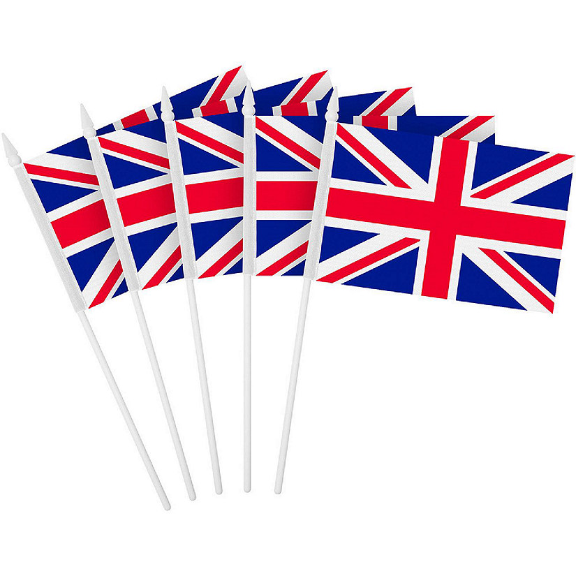 G128 4x6 Inches 12PK Printed 150D Polyester Handheld Stick Flag Image