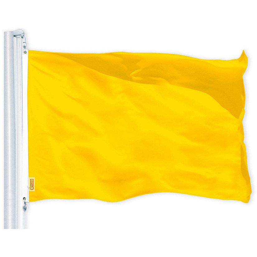 G128 4x6ft 1PK Solid Golden Yellow Printed 150D Polyester Brass Grommets Flag Image