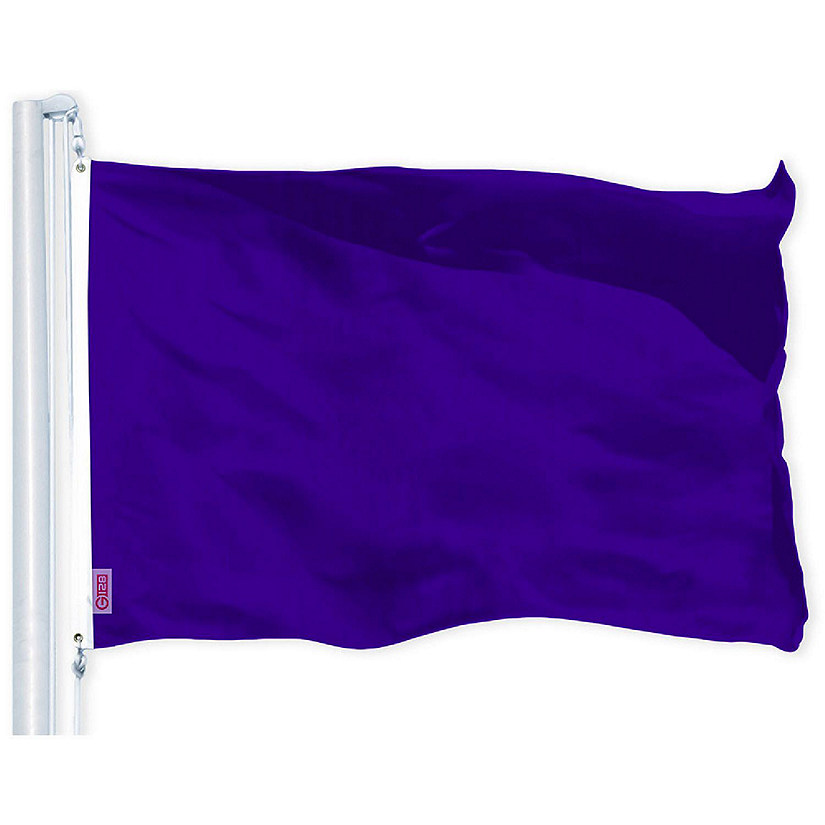 G128 4x6ft 1PK Solid Violet Printed 150D Polyester Brass Grommets Flag Image