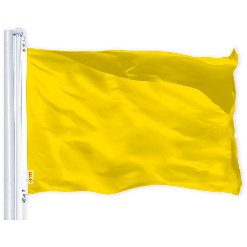 G128 4x6ft 1PK Solid Yellow Printed 150D Polyester Brass Grommets Flag Image