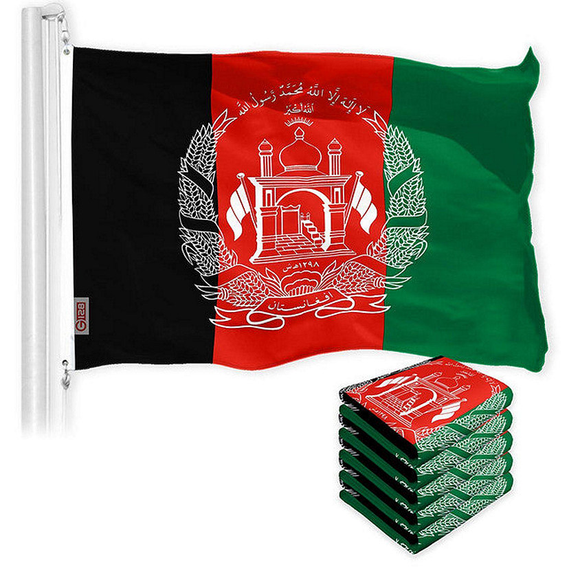 G128 5 Pack Afghanistan Afghan Flag 3x5 FT Printed 150D Polyester