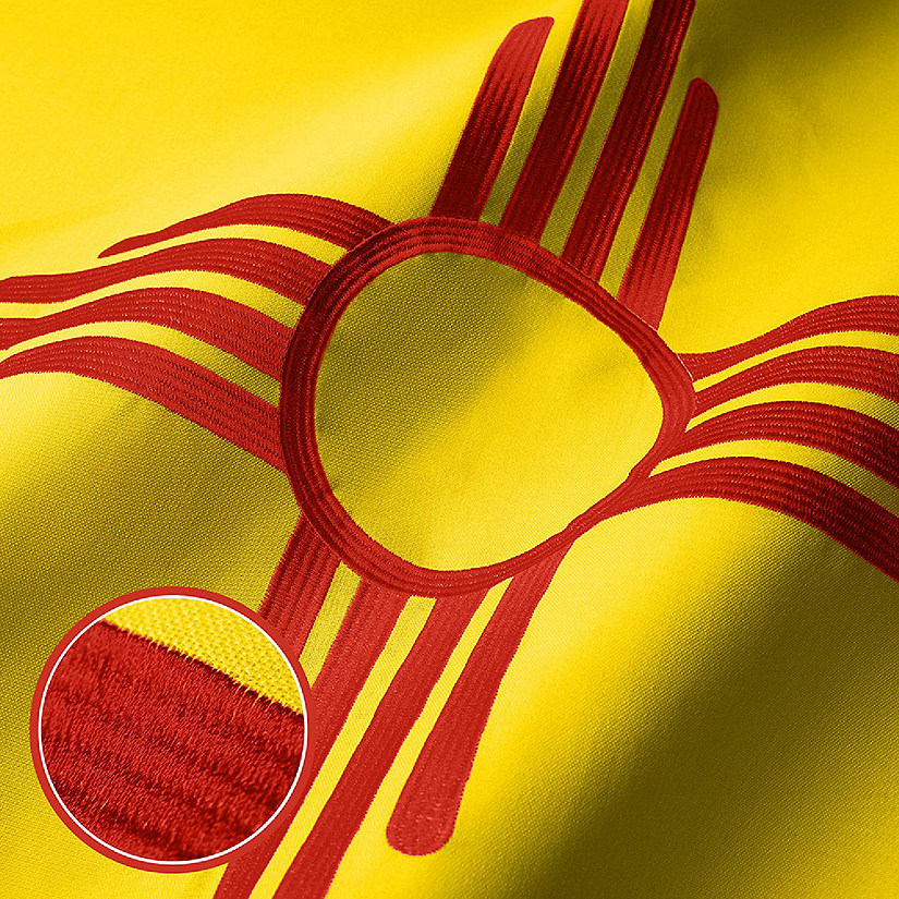 G128 5x8ft 1PK New Mexico Embroidered 220GSM Spun Polyester Flag Image