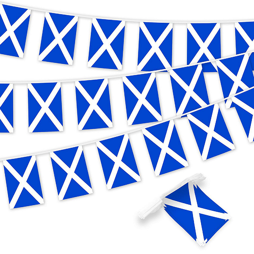G128 8.2x5.5IN Flag Pieces 33FT Full String, Scotland Printed 150D Polyester Bunting Banner Flag Image