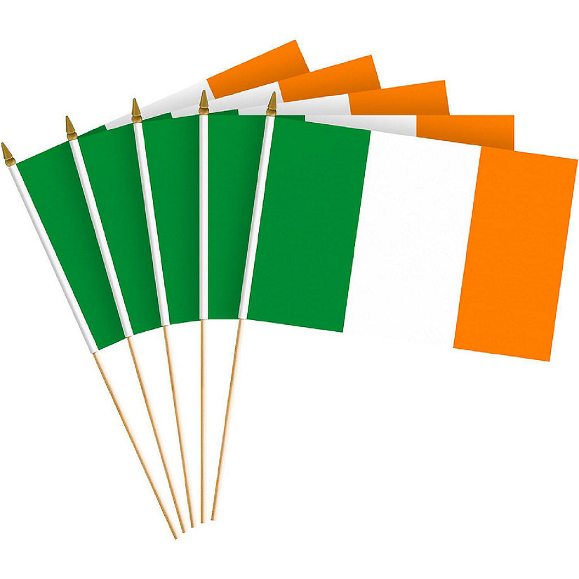 G128 8x12IN 24PK Ireland Printed 150D Polyester Handheld Stick Flag Image