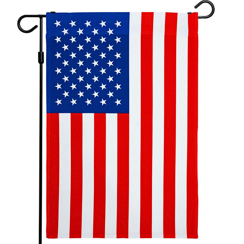 G128  American USA Flag Garden Flag, Rustic Holiday Seasonal Outdoor Flag 12" x 18 Image