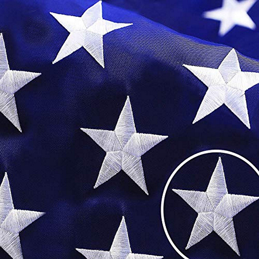 G128  American USA US Flag 6x10 ft Deluxe Embroidered Stars Sewn Stripes Brass Grommets Image