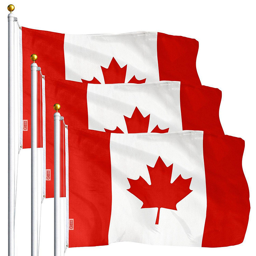 G128 - Canada Canadian Flag 3x5FT 3 Pack Printed Polyester Image