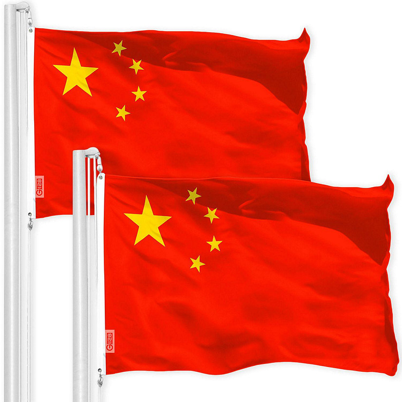 G128 - China Chinese Flag 3x5FT 2 Pack 150D Printed Polyester Image