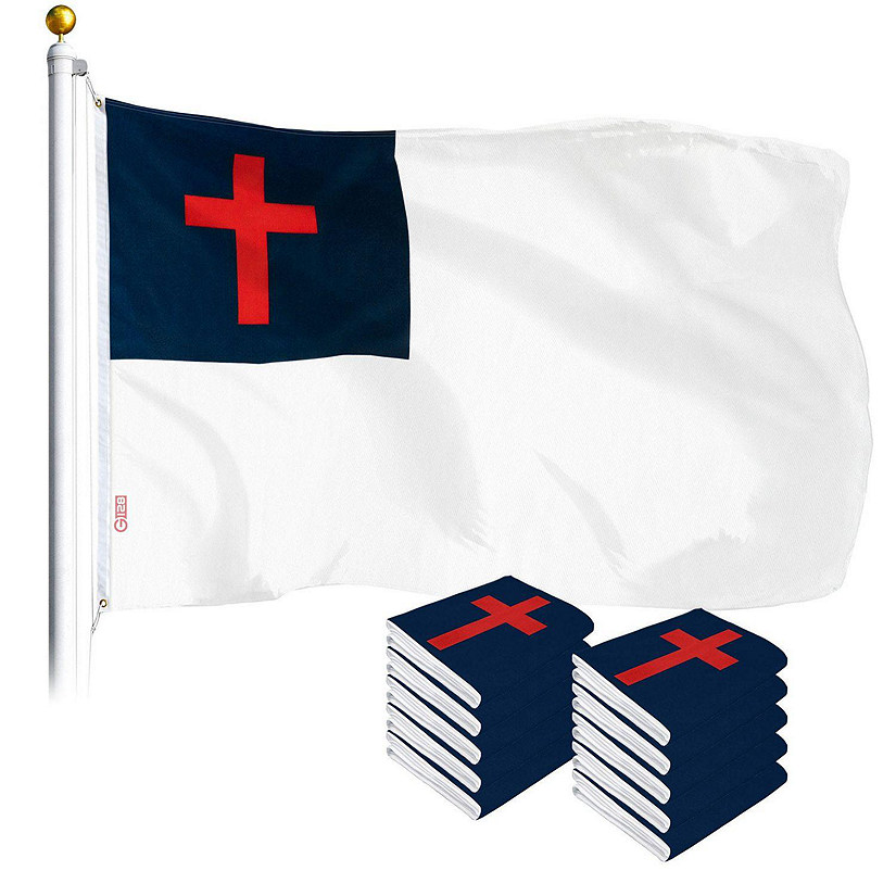 G128 - Christian Flag 3x5FT 10 Pack Printed Polyester Image
