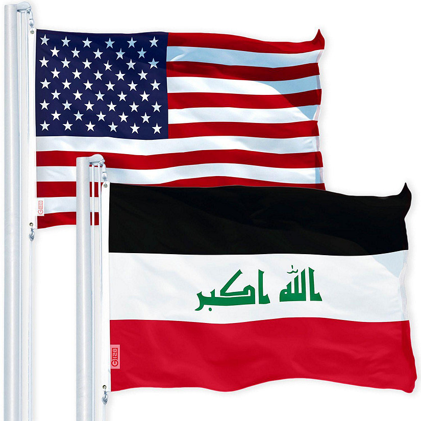 100% Polyester With Eyelets National Country Iraq New Large Flag 5 x 3 FT 