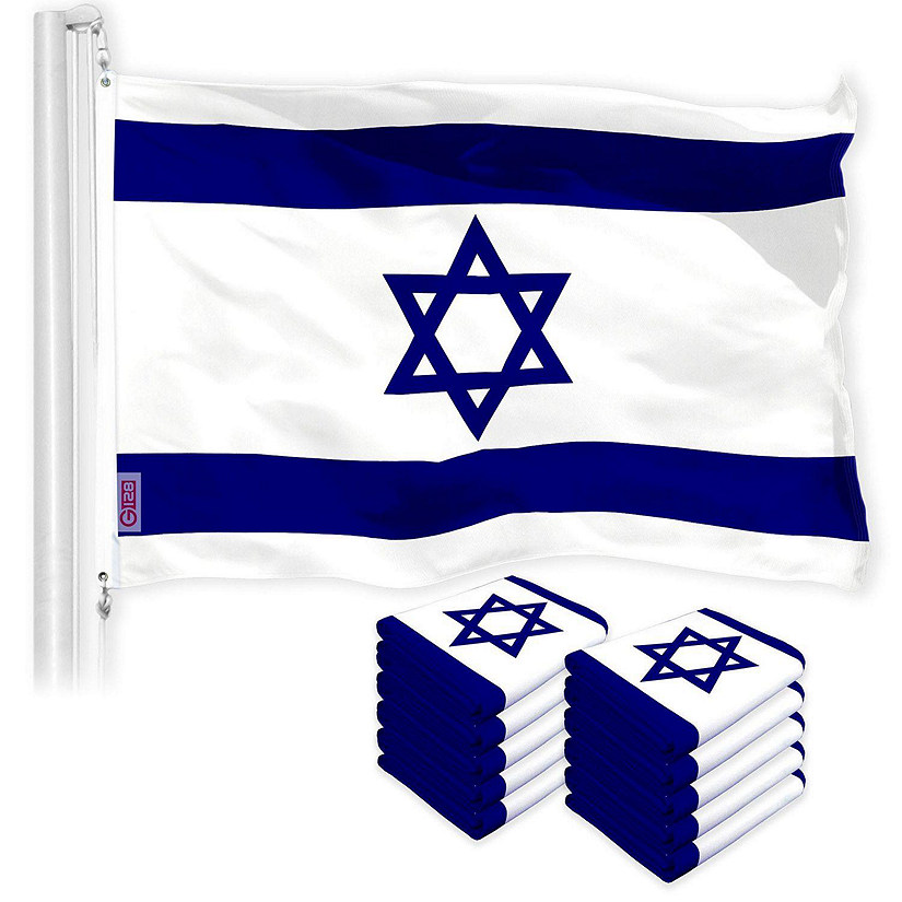 G128 - Israel Israeli Flag 3x5FT 10 Pack 150D Printed Polyester Image